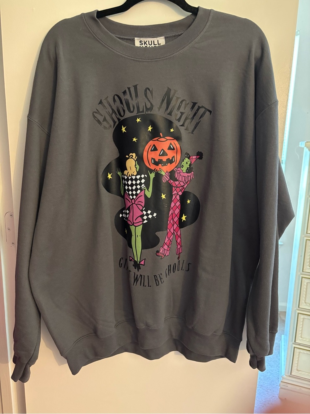 Skullhouse Designs Ghouls Night Graphic Sweatshirt - Charcoal